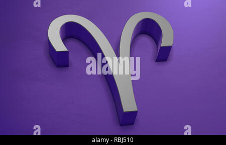 Symbole de l'Astrologie bélier en 3D Banque D'Images