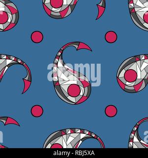 Paisley hand drawn vector pattern géométrique parfaite. Abstract illustration exotiques pour surface design, textile, papier d'emballage, papier peint, cas de téléphone Illustration de Vecteur