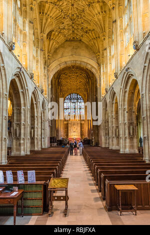 Une Abbaye médiévale avec un superbe plafond voûté. Banque D'Images