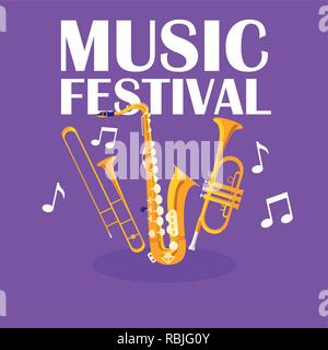 Les trompettes et les instruments de musique saxophone vector illustration design Illustration de Vecteur