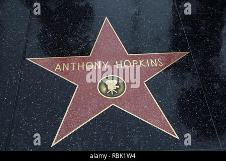 Anthony Hopkins étoile sur le Hollywood Walk of Fame sur Hollywood Boulevard,California, USA Banque D'Images