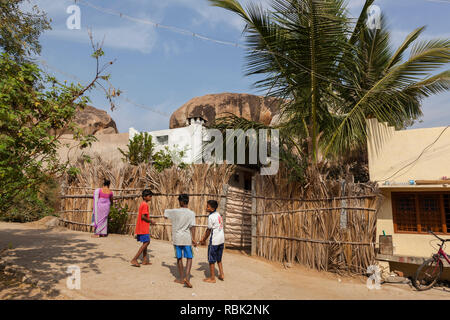 Village de Hampi, Karnataka, Inde Banque D'Images