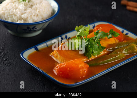 Poisson au Curry aigre de Malaisie Banque D'Images