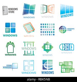 Ensemble de logos vectoriels de fenêtres, portes Illustration de Vecteur
