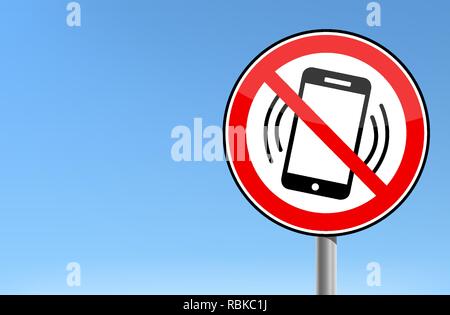 Pas de téléphone cellulaire - Téléphone portable interdit sign Illustration de Vecteur