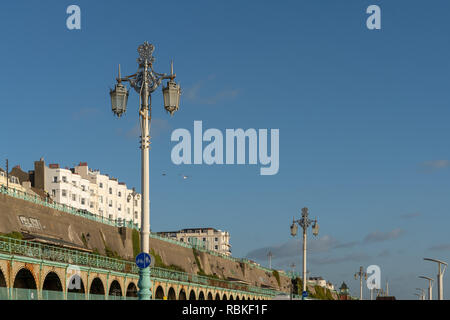 BRIGHTON, East Sussex/UK - 8 janvier : Victorian lamp post à Brighton East Sussex le 8 janvier, 2019 Banque D'Images