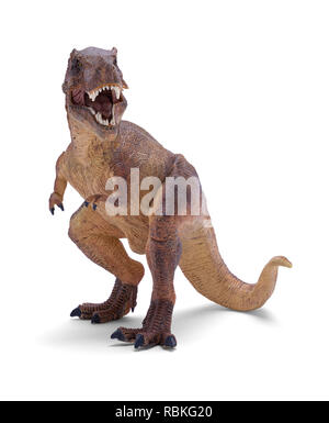 T Rex Dinosaur Toy/isolé sur fond blanc. Banque D'Images