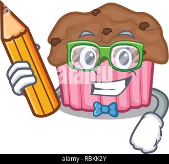 Caricature d'étudiants prêts à manger des muffins au chocolat Illustration de Vecteur