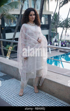 MUMBAI, INDE 10 JANVIER 2019 : Kangana ranaut repéré à l'hôtel Novotel, juhu, mubai pour entrevue le 10 jan 2019. Photo par Prodip Guha Crédit : Prodip Guha/Alamy Live News Banque D'Images