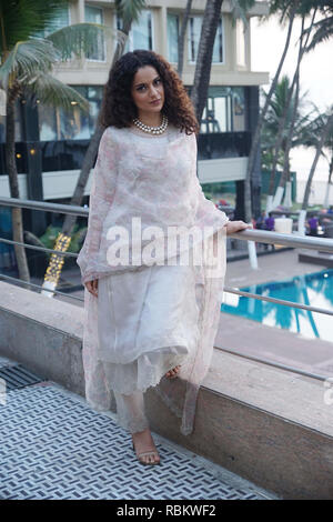 MUMBAI, INDE 10 JANVIER 2019 : Kangana ranaut repéré à l'hôtel Novotel, juhu, mubai pour entrevue le 10 jan 2019. Photo par Prodip Guha Crédit : Prodip Guha/Alamy Live News Banque D'Images