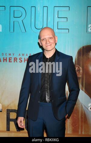 Anthony Carrigan aux arrivées pour TRUE DETECTIVE Saison Trois Premiere, DGA New York Theatre, Los Angeles, CA, 10 janvier 2019. Photo par : Priscilla Grant/Everett Collection Banque D'Images