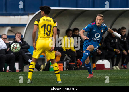 MARBELLA - 11-01-2019 L'Eredivisie néerlandaise de football, saison 2018 / 2019. Feyenoord player Jens Toornstra pendant le match Feyenoord - Borussia Dortmund. Banque D'Images