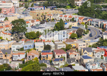 Vues aériennes de zones résidentielles de San Francisco, Californie Banque D'Images