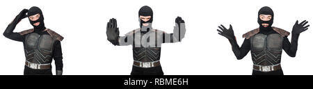 Jeune homme drôle en armure Banque D'Images