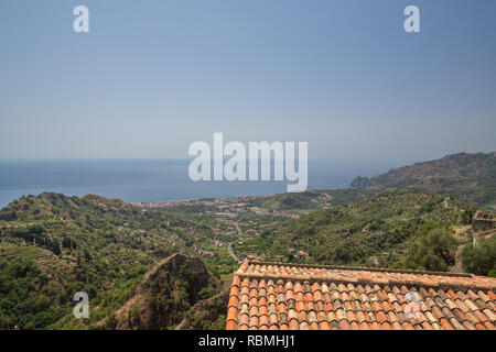 Une vue dans Savoca en Sicile Italie Banque D'Images