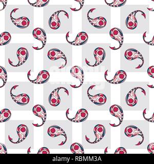 Paisley hand drawn vector pattern géométrique parfaite. Abstract illustration exotiques pour surface design, textile, papier d'emballage, papier peint, cas de téléphone Illustration de Vecteur