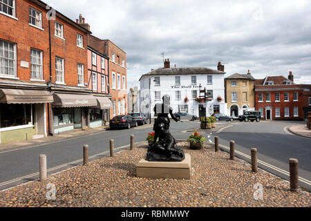 Market Hill Woodbridge Suffolk Angleterre Banque D'Images