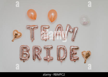 Inscription sur le mur - équipe mariée, partie de bachelorette Banque D'Images