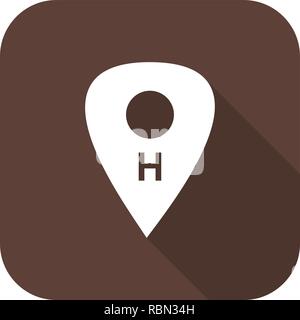 L'icône de localisation de l'hôpital de vecteur Illustration de Vecteur