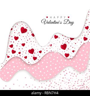 Happy Valentines Day carte de vœux. Maison de vacances éléments de décoration. Couches avec différents éléments décoratifs. Le désherbage romantique Design. Arrière-plan avec O Illustration de Vecteur