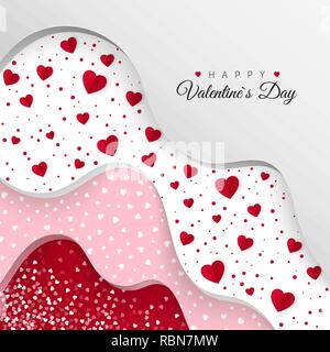 Happy Valentines Day carte de vœux. Couches avec différents éléments décoratifs. Maison de vacances éléments de décoration. Vector illustration Illustration de Vecteur