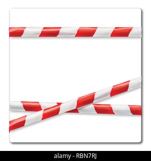 Ruban de signalisation et streamer en rouge et blanc Illustration de Vecteur