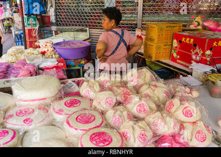 Porc à la vapeur Buns (Char Siu Bao) pour les traditions du Nouvel An chinois dans le quartier chinois, Bangkok Banque D'Images