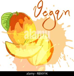 World vegan day, alimentation saine. Concept de la nutrition, des fruits. La nourriture végétarienne. Aliments biologiques naturels sains. Vector illustration Illustration de Vecteur