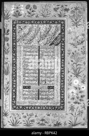 'Portrait d'Qilich Khan Turani', Folio du Shah Jahan Album Banque D'Images