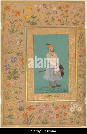 'Portrait d'Qilich Khan Turani', Folio du Shah Jahan Album Banque D'Images