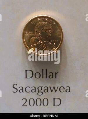 1 Dollar, United States, Sacagawea, 2000 D - National Banque D'Images