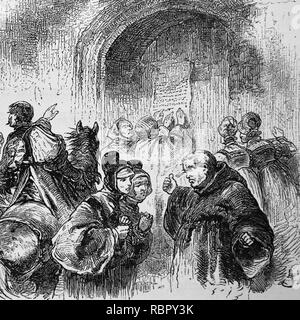 Martin Luther (1483-1546) naited à la porte de l'église du château de Wittenberg ses quatre-vingt-quinze Ces, 1517. Germania, 1882. Banque D'Images