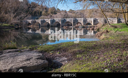 Pont Romain à Trespuentes, Alava, Pays Basque, Espagne Banque D'Images