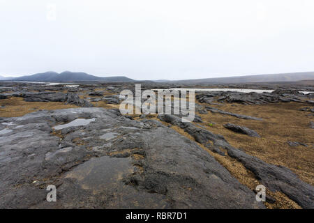 Paysage d'Islande sur la voie de l'Askja. Panorama islandais désolé Banque D'Images