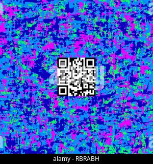 Les couleurs néon réel vecteur de camouflage pattern. Dessins de tissu transparent avec QR-data Fashion Camo. Illustration de Vecteur