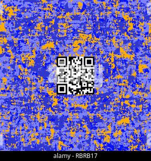 Les couleurs néon réel vecteur de camouflage pattern. Dessins de tissu transparent avec QR-data Fashion Camo. Illustration de Vecteur