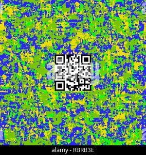 Les couleurs néon réel vecteur de camouflage pattern. Dessins de tissu transparent avec QR-data Fashion Camo. Illustration de Vecteur