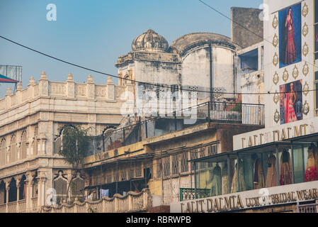 Détail d'une rue de Chandni Chowk, Delhi, Inde Banque D'Images