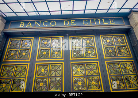 SANTIAGO, CHILI - 16 octobre 2018 : Banque du Chili à Santiago du Chili du bâtiment Banque D'Images