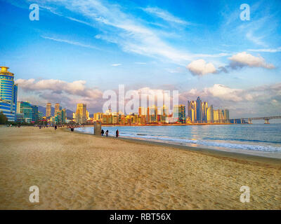 Vue de la plage de Gwangalli, Busan, Corée du Sud, Asie Banque D'Images