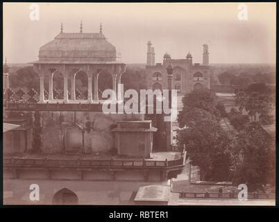 -Le tombeau d'Akbar et jardins, Sikandra, Inde- Banque D'Images
