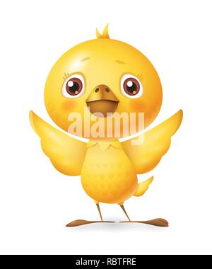 Cute little chicken - vector illustration isolé sur fond blanc Illustration de Vecteur