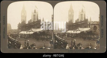 -Groupe de 4 Stéréophotogramme sur le couronnement d'Édouard VII, Londres, Angleterre- Banque D'Images