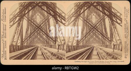 -Groupe de 7 Stéréogramme Vue sur le pont du Forth, Queensferry, Écosse- Banque D'Images