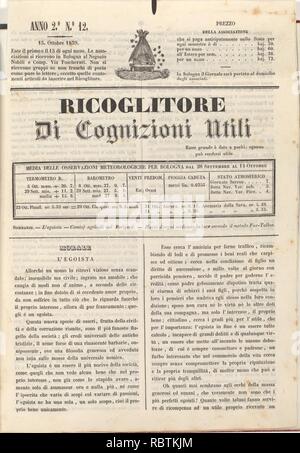 -Ricoglitore Di Cognizioni Utili. Anno 2o, No 12 (15 octobre 1839), p. 50- Banque D'Images