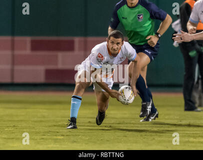 Houston, Texas, USA. Jan 11, 2019. lors de l'exposition jeu de la Houston SaberCats vs Austin élite lors de Constellation Field, Sugar Land, Texas Les SaberCats entraîner l'élite 5-0 à la moitié. © Maria Lysaker - Cal Sport Médias Crédit : Cal Sport Media/Alamy Live News Banque D'Images