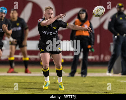 Houston, Texas, USA. Jan 11, 2019. Houston SaberCats scrumhalf Conor Murphy (9) au cours de l'exposition game du Houston SaberCats vs Austin élite lors de Constellation Field, Sugar Land, Texas Les SaberCats entraîner l'élite 5-0 à la moitié. © Maria Lysaker - Cal Sport Médias Crédit : Cal Sport Media/Alamy Live News Banque D'Images