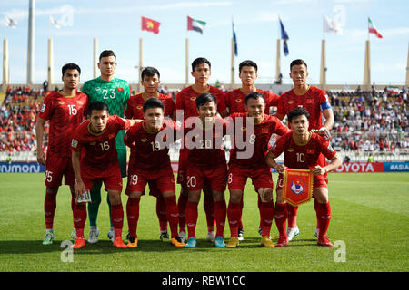 Abu Dhabi, EAU. Jan 12, 2019. Al-Nahyan Stadium, Abu Dhabi, Émirats arabes unis ; football coupe d'Asie de l'AFC, le Vietnam et l'Iran ; l'action de l'équipe vietnamienne : Crédit Plus Sport Images/Alamy Live News Banque D'Images