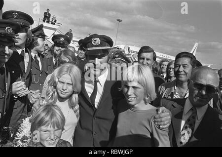 Aankomst Transavia-bemanning rencontré Franse Boeing 707 op Pim Schiphol (capt Sierks, Bestanddeelnr 927-4620. Banque D'Images