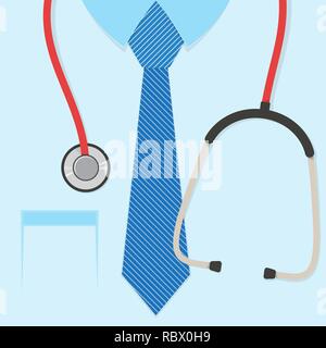 Les médecins d'un costume ou un sarrau de laboratoire avec stéthoscope. Vector illustration. Medical background. Journée de la santé. Jour médecins Illustration de Vecteur